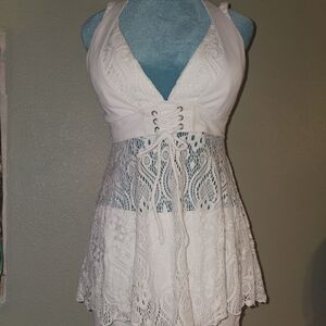 White Lace Halter Top